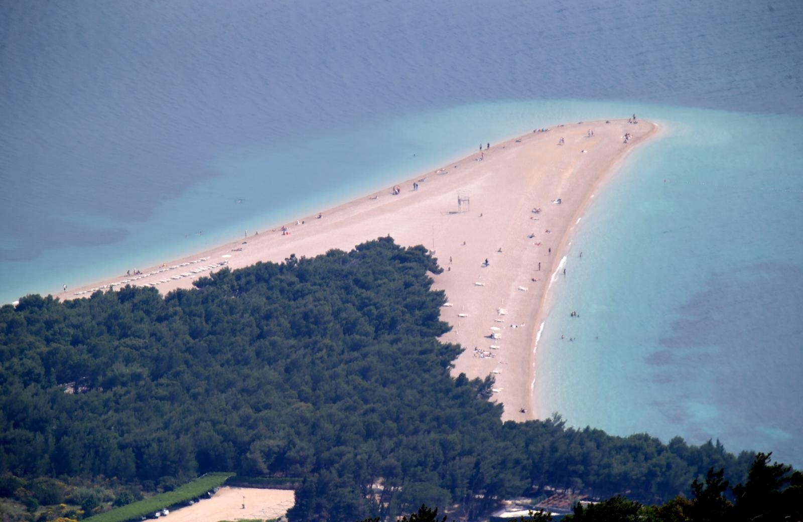 09.05.2018., Vidova Gora - Pogled na plazu Zlatni rat s Vidove gore, najvise tocke na otoku Bracu. Photo: Ivo Cagalj/PIXSELL