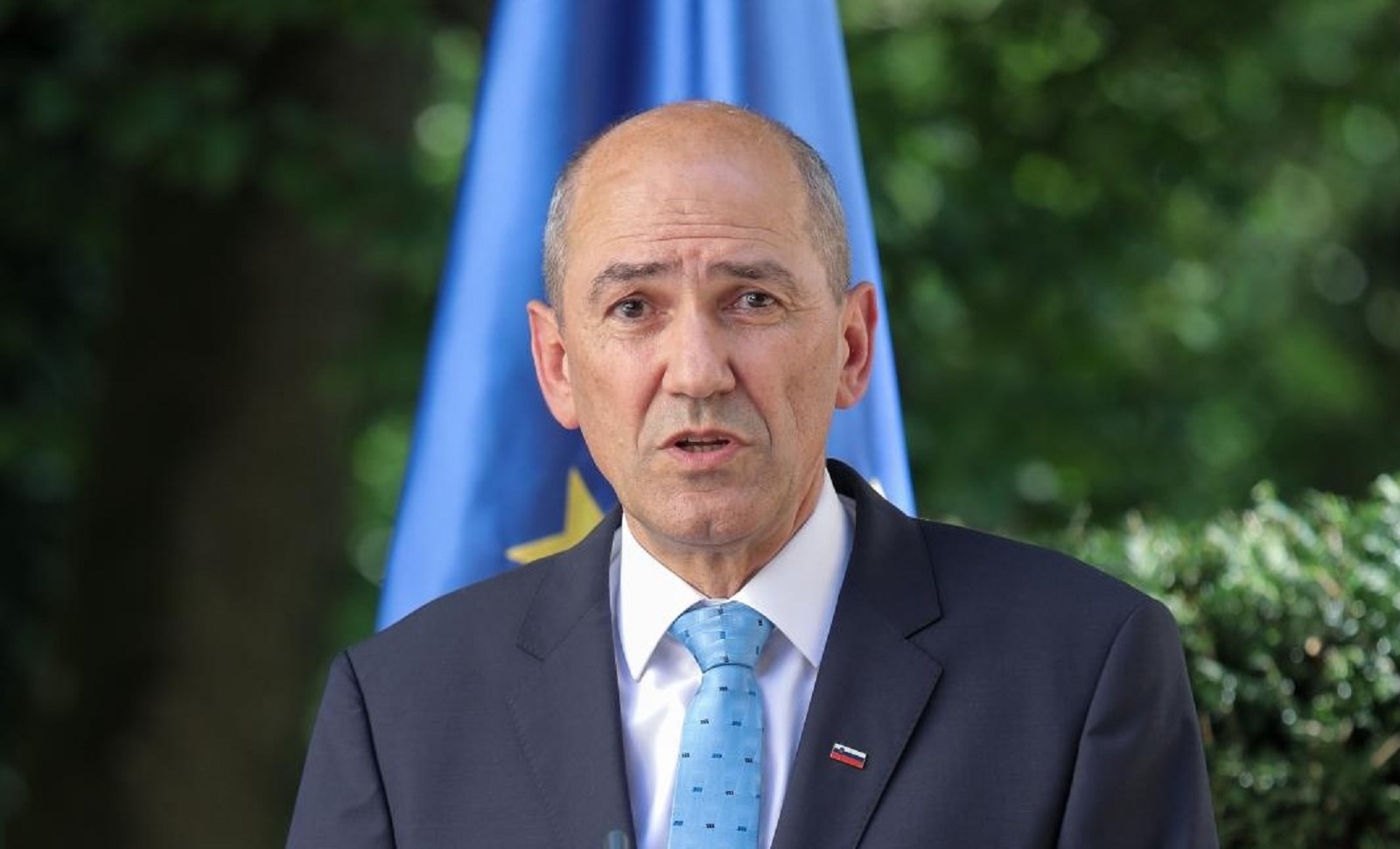 10.07.2020., Otocec ob Krki - Hrvatski premijer Andrej Plenkovic sastao se sa slovenskim kolegom Janezom Jansom. Teme sastanka su hrvatsko-slovenski odnosi i zajednicka borba protiv Covid-19. 
Photo: Tomislav Miletic/PIXSELL