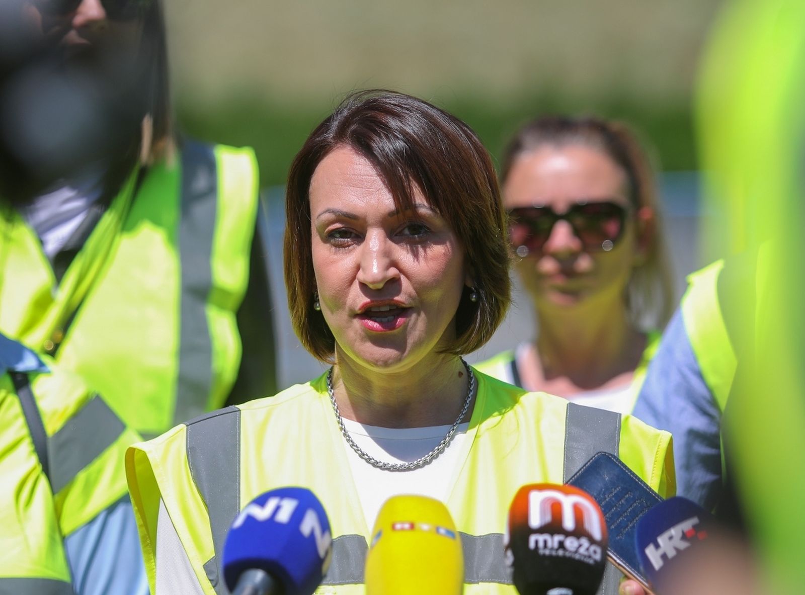 11.05.2021., Zagreb - Na odlagalistu otpada Jakusevac Stranka rada i solidarnosti odrzala je konferenciju za medije na temu zbrinjavanja otpada u Gradu Zagrebu na kojoj je govorila kandidatkinja za gradonacelnicu Grada Zagreba dr. sc. Jelena Pavicic Vukicevic. 
Photo: Tomislav Miletic/PIXSEL