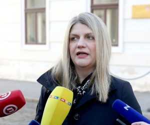 13.02.2020., Zagreb - Povodom Predsjedanja Hrvatske Vijecem Europske unije Gong je organizirao konferenciju za medije na Trgu svetog Marka na kojoj je govorila Oriana Ivkovic Novokmet, izvrsna direktorica Gonga.
Photo: Patrik Macek/PIXSELL