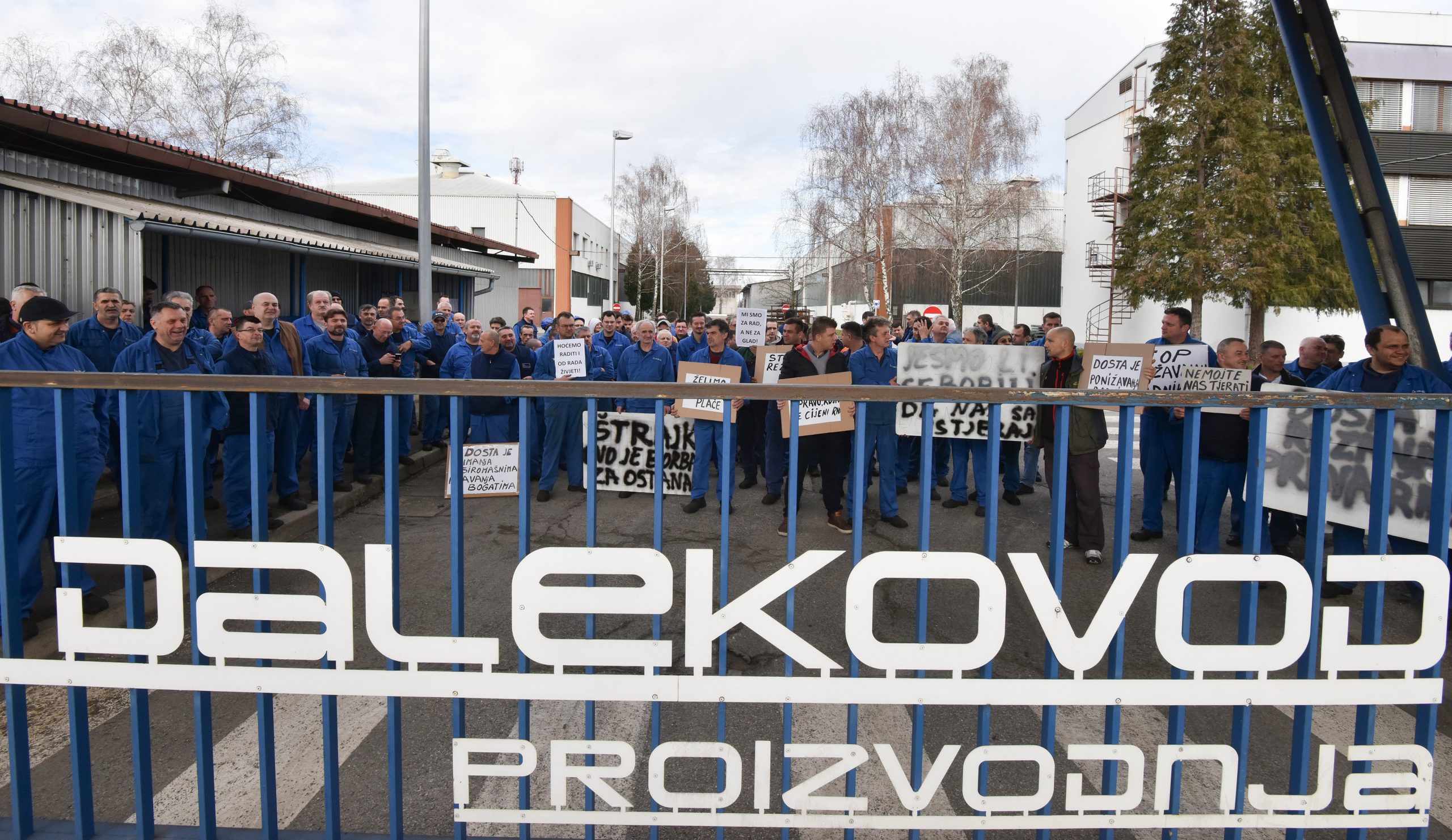 13.03.2018., Velika Gorica - Strajk u Dalekovod Proizvodnji, d.o.o. nakon neuspjelih pregovora o novom kolektivnom ugovoru poceo je 6 sati i trajat ce do ispunjenja zahtjeva Sindikata Dalekovod proizvodnje.
Photo: Davor Visnjic/PIXSELL