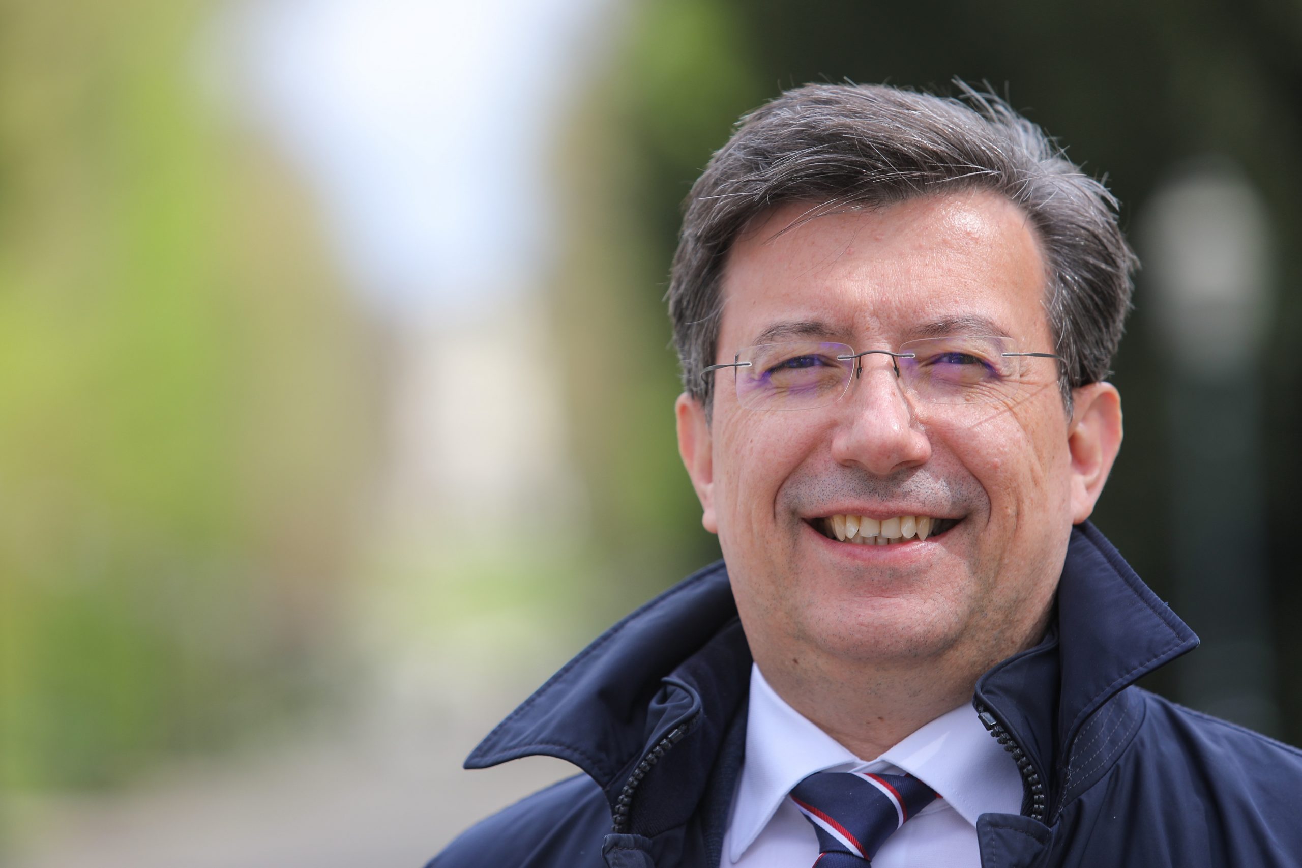 14.04.2021., Zagreb - Na ulazu u park sumu Maksimir odrzana je konferencija za medije kandidata za gradonacelnika Zagreba Zeljka Uhlira (HNS) o konceptu zelenih i pametnih gradova. Photo: Tomislav Miletic/PIXSELL