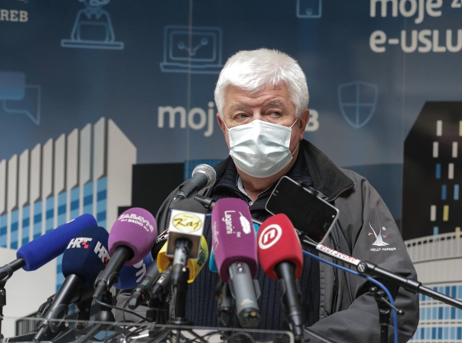 15.03.2021., Zagreb - Redovita konferencija za novinare Stozera civilne zastite Grada Zagreba. Konferenciji su nazocili, dr Zvonimir Sostar, dr Olivera Majic i dr Vjekoslav Jelac
Photo: Robert Anic/PIXSELL