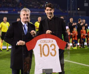 15.11.2018., stadion Maksimir, Zagreb - UEFA Liga nacija, Liga A, skupina 4, 3. kolo, Hrvatska - Spanjolska. Davor Suker, Vedran Corluka. Photo: Marko Prpic/PIXSELL