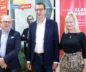 16.5.2021. Rijeka - Atmosfera u izbornom stozeru SDP-a Rijeka nakon objave izlaznih anketa. Marko Filipovic, Sandra Krpan Photo: Nel Pavletic/PIXSELL