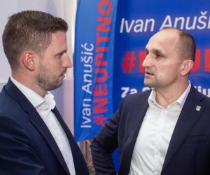 16.05.2021., Osijek - Izborni stozer HDZ za grad Osijek i Osjecko-Baranjsku zupaniju. Kandidati za gradonacelnika Ivan Radic i kandidat za zupana Ivan Anusic.   Photo: Davor Javorovic/PIXSELL