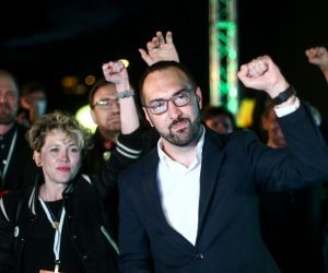 16.05.2021., Zagreb - Izborni stozer kandidata koalicije Mozemo! - Zagreb je NAS! - Zelena alternativa ORaH - Nova ljevica - Za Grad! za gradonacelnika Zagreba Tomislava Tomasevica u Muzeju suvremene umjetnosti. 
Photo: Sanjin Strukic/PIXSELL