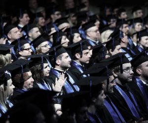17.04.2016., Zagreb - Promocija 330 doktora znanosti odrzana je u zagrebackom HNK nakon sto je povorka krenula od Sveucilista. 
Photo: Goran Stanzl/PIXSELL