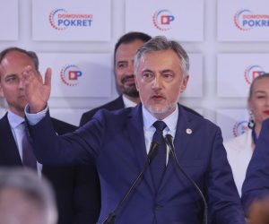 16.05.2021., Zagreb - Izborni stozer kandidata Domovinskog pokreta i Zelene liste za gradonacelnika Zagreba Miroslava Skore u hotelu International. Miroslav Skoro dao je izjavu za medije Photo: Marko Prpic/PIXSELL