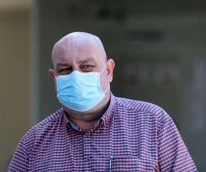 18.05.2021., Rijeka - Konferencija za medije Dobrice Roncevica epidemiologa Nastavnog zavoda za javno zdravstvo Primorsko goranske zupanije, jer je PGZ danas zupanija sa najmanje novozarazenih osoba COVID-om 19. 
 Photo: Goran Kovacic/PIXSELL