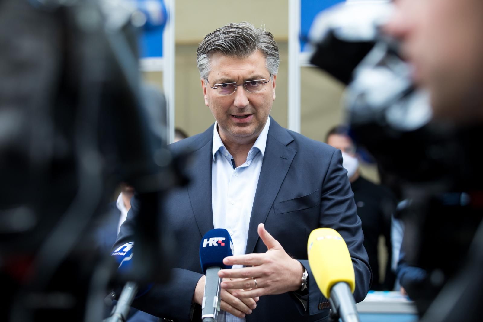 22.5.2021. Rijeka - Predsjednik HDZ-a i predsjednik Vlade RH Andrej Plenkovic posjetio je Primorsko-goransku zupaniju i susreo se s kandidatima HDZ-a uoci drugog kruga lokalnih izbora. Photo: Nel Pavletic/PIXSELL