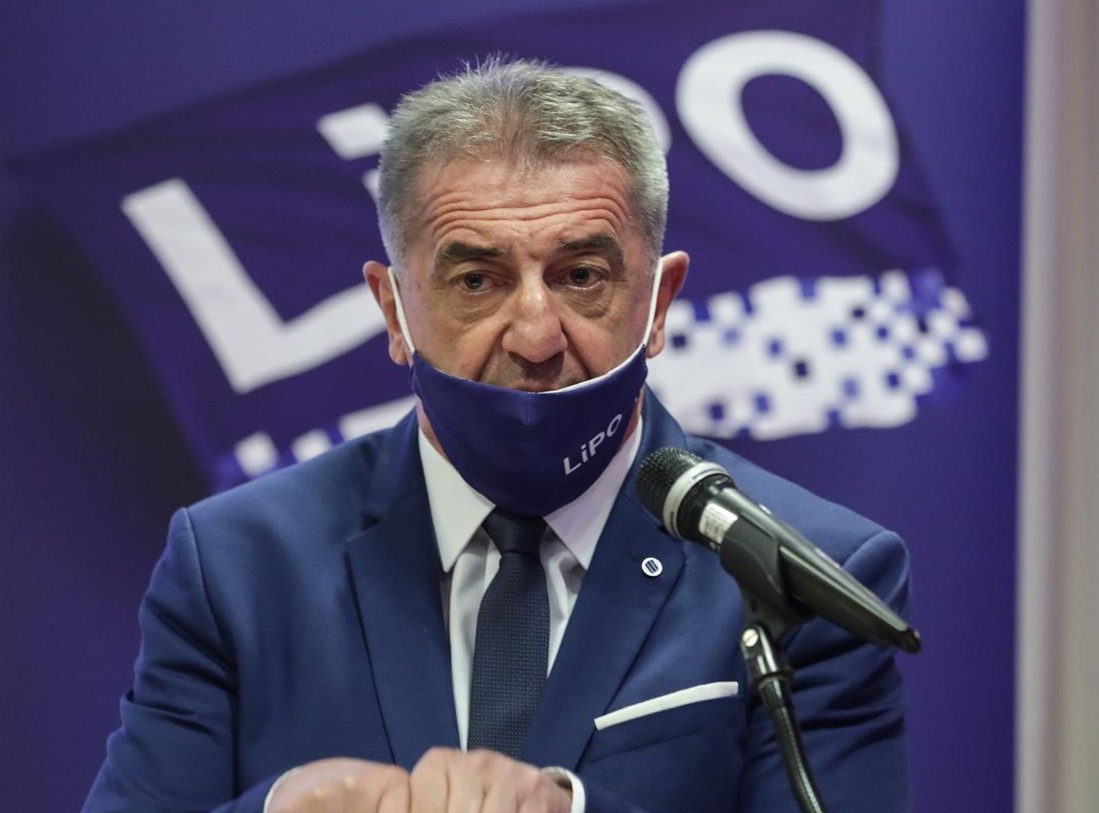 23.03.2021.,Zagreb,u zagrebackom hotelu Antunovic, predsjednik stranke LiPO dr. Darko Milinovic i zamjenik stranke Ante Dabo  odrzali tiskovnu konferenciju s temom Imamo vrlo vazna pitanja za Predsjednika vlade Andreja Plenkovica.
Photo: Robert Anic/PIXSELL