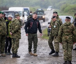 27.04.2021., Gasinci - Vojna vjezba "Stabilnost 21/1" provodi se u okviru "Hrvatskog bedema 1991.- 2021.", niza vojnih vjezbi povodom 30. obljetnice Hrvatske vojske. Predsjednik RH Zoran Milanovic Photo: Davor Javorovic/PIXSELL