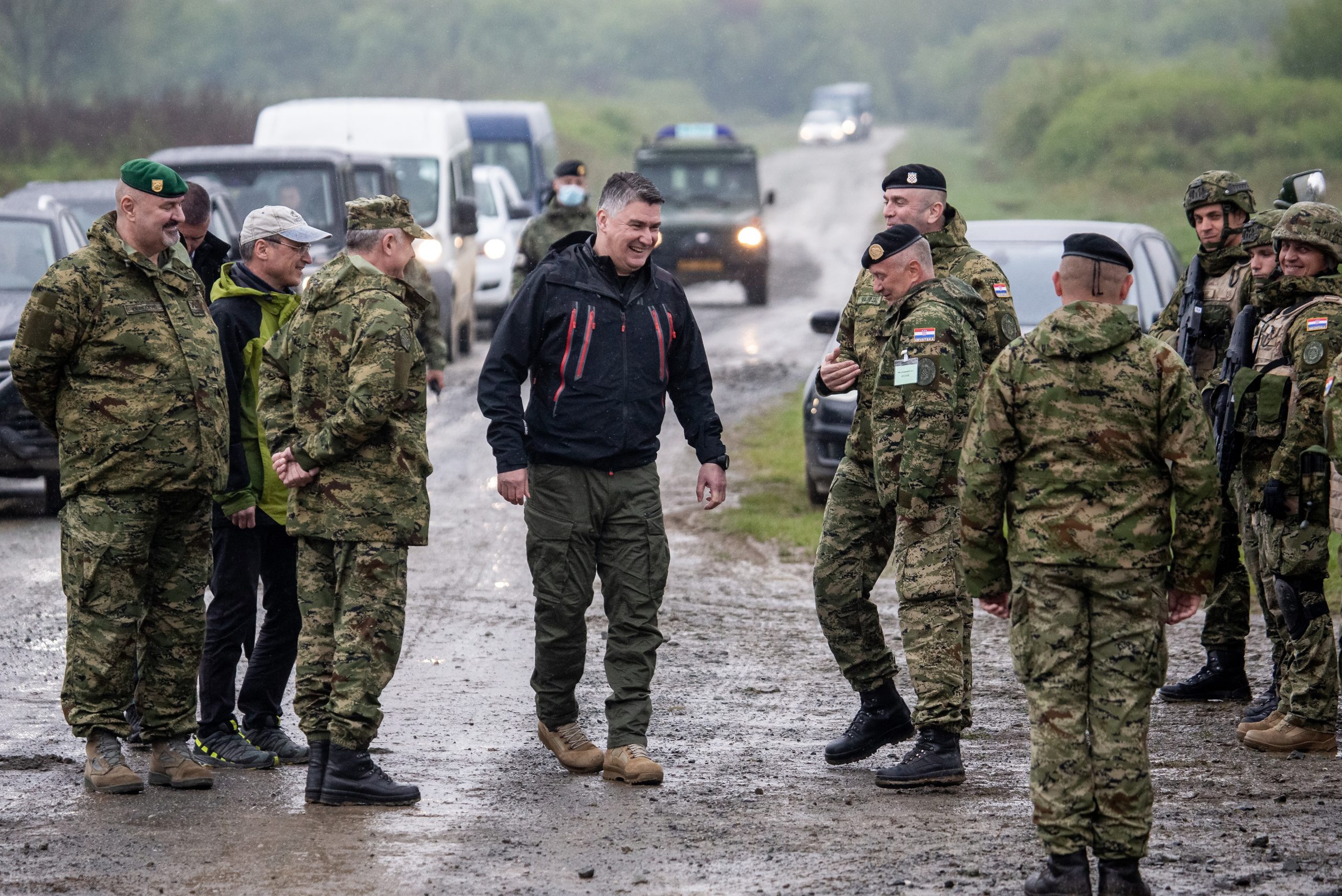 27.04.2021., Gasinci - Vojna vjezba "Stabilnost 21/1" provodi se u okviru "Hrvatskog bedema 1991.- 2021.", niza vojnih vjezbi povodom 30. obljetnice Hrvatske vojske. Predsjednik RH Zoran Milanovic Photo: Davor Javorovic/PIXSELL