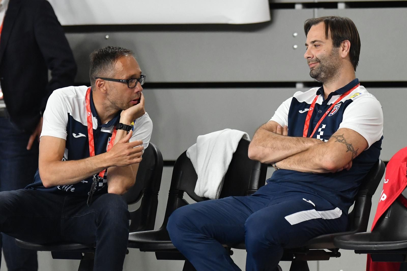 29.04.2021., Arena Varazdin- EHF Euro cup izmedju Hrvatske i Slovacke.Hrvoje Horvat, Ivano Balic
 Photo: Vjeran Zganec Rogulja/PIXSELL