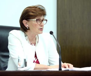 29.06.2020., Zagreb - Drzavno izborno povjerenstvo odrzalo je konferenciju za medije u Hrvatskom saboru na temu organizacije glasanja na izborni dan. Ana Lovrin. 
Photo: Patrik Macek/PIXSELL