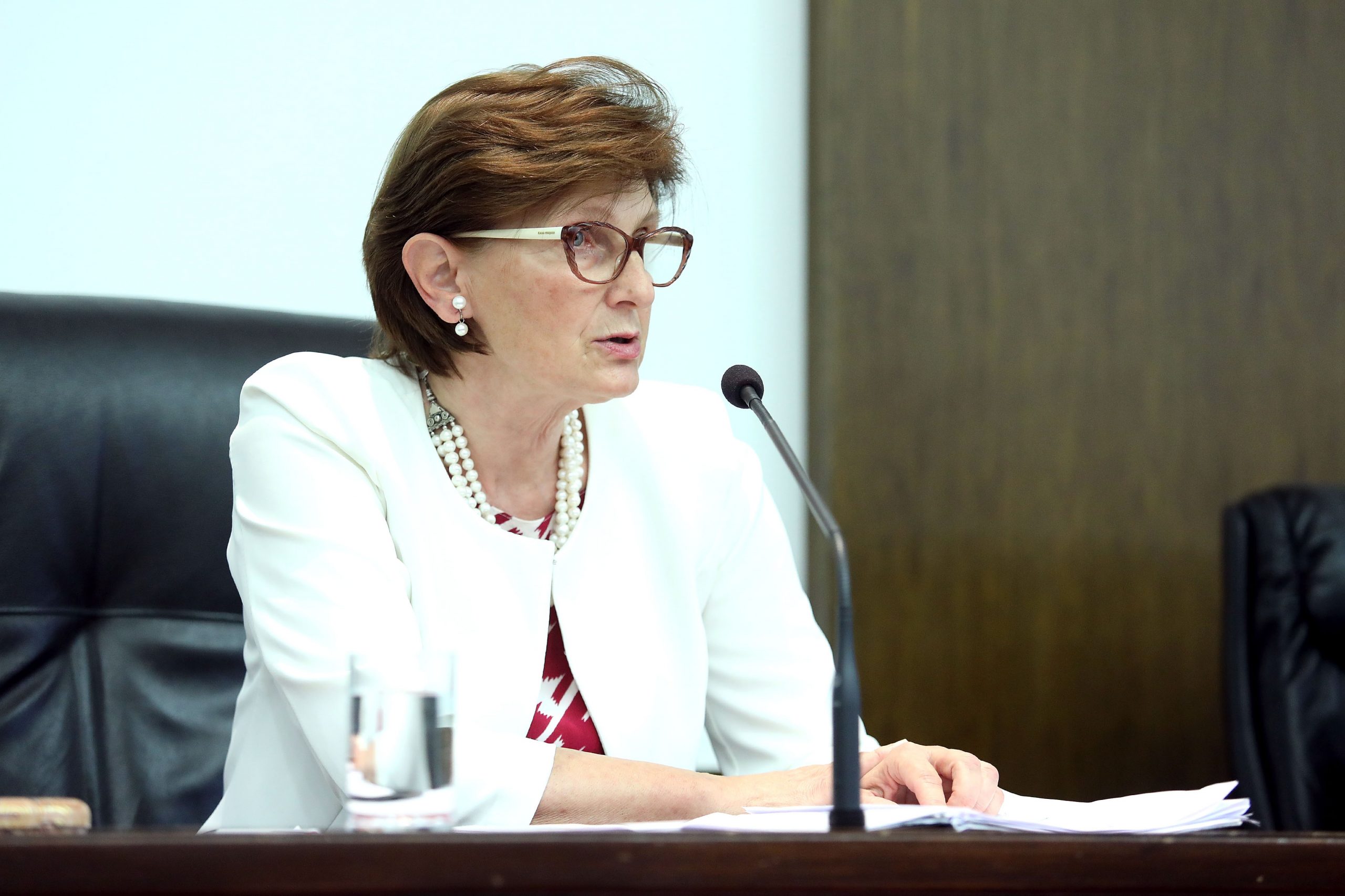 29.06.2020., Zagreb - Drzavno izborno povjerenstvo odrzalo je konferenciju za medije u Hrvatskom saboru na temu organizacije glasanja na izborni dan. Ana Lovrin. 
Photo: Patrik Macek/PIXSELL