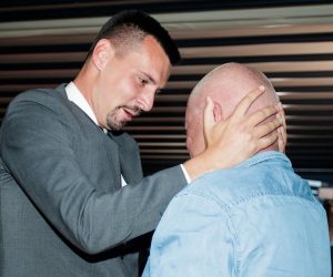 30.05.2021., Split - Izborni stozer Ivice Puljka.
Kandidat za zamjenika gradonacelnika Splita Bojan Ivosevic i njegova otac Nikola Ivosevic
Photo: Milan Sabic/PIXSELL