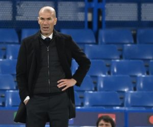Champions League - Semi Final Second Leg - Chelsea v Real Madrid Soccer Football - Champions League - Semi Final Second Leg - Chelsea v Real Madrid - Stamford Bridge, London, Britain - May 5, 2021 Real Madrid coach Zinedine Zidane REUTERS/Toby Melville TOBY MELVILLE
