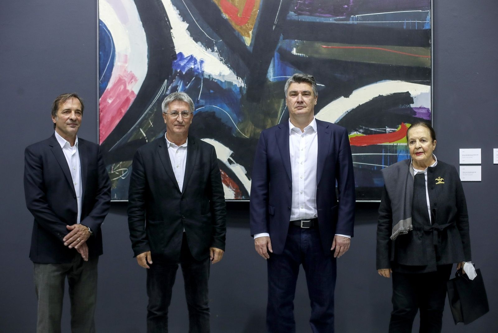 25.05.2021., Zagreb, Mestrovicev paviljon - Predsjednik Republike Hrvatske Zoran Milanovic na otvorenju izlozbe "Mestrovic100" povodom 100. rodjendana slikara Ede Murtica. Zoran Milanovic, Goranka Vrus Murtic.
Photo: Igor Kralj/PIXSELL
