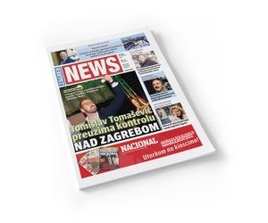 Magazine cover cut out on white Mockup