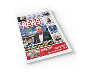 Magazine cover cut out on white Mockup