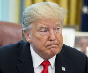 epa09179222 (FILE) - US President Donald J. Trump participates a briefing on Hurricane Dorian in the Oval Office of the White House in Washington, DC, USA, 04 September 2019 (reissued 05 May 2021). A suspension of former US president Trump from social media giant Facebook was upheld by the company's Oversight Board, the board said. Trump's Facebook and Instagram accounts were suspended over his role in the 06 January storming of the US Capitol by rioters.  EPA/MICHAEL REYNOLDS *** Local Caption *** 56617887