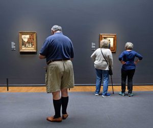 epa09248941 The first visitors to the Rijksmuseum in Amsterdam, the Netherlands, 05 June 2021. Dutch museums can open again after almost six months of closure, after the easing of coronavirus measures. No entrance tests are required, but interested parties should reserve a time to prevent too many people from entering at the same time.  EPA/OLAF KRAAK