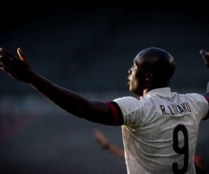 epa09251929 Romelu Lukaku of Belgium reacts during the International Friendly soccer match between Belgium and Croatia at King Baudouin stadium in Brussels, Belgium, 06 June 2021.  EPA/STEPHANIE LECOCQ