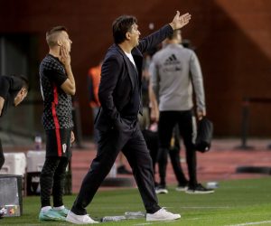 epa09252113 Croatia's head coach Zlatko Dalic reacts during the International Friendly soccer match between Belgium and Croatia at King Baudouin stadium in Brussels, Belgium, 06 June 2021.  EPA/STEPHANIE LECOCQ