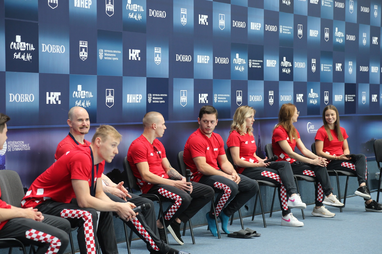 Osijek, 09.06.2021 - Konferencija za medije povodom poèetka Svjetskog kupa u gimnastici DOBRO World Cup Osijek, koji se odrava 12.-13.6.2021. godine. foto HINA/ ik