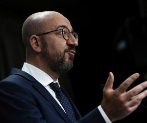 epa09259063 European Council President Charles Michel during a joint news conference ahead of the G7 summit, at the EU headquarters in Brussels, Belgiuem, 10 June 2021. Charles Michel and Ursula von der Leyen will attend the G7 summit in Cornwall, southwest England.  EPA/Francisco Seco / POOL