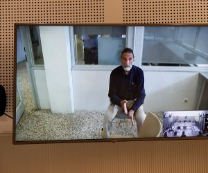 epa09272368 John McAfee, creator of the famous commercial antivirus software McAfee, appears via videoconference during his extradition hearing at Audiencia Nacional court, in Madrid, Spain, 15 June 2021. The USA requested his extradition for allegedly hiding huge revenues between 2014 and 2018.  EPA/CHEMA MOYA / POOL
