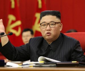 epa09275006 A photo released by the official North Korean Central News Agency (KCNA) shows North Korean Supreme Leader Kim Jong-un presiding over the opening of the third Plenary Meeting of the 8th Central Committee of the Workers' Party of Korea (WPK), amid unusual concern and expectations of all the Party members and all the people of the country keeping high fighting spirit braving manifold difficulties in their advance along the path indicated by the historic 8th Congress of the Party, in Pyongyang, North Korea, 15 June 2021 (issued 16 June 2021).  EPA/KCNA   EDITORIAL USE ONLY
