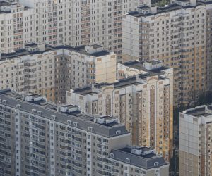 epa09291787 The multi-story houses seen in Ostankino district of Moscow, Russia, 21 June 2021. The cost of housing in the secondary market in Moscow from May 2017 to May 2021 increased by almost 33.87 percent. The average cost of real estate in the secondary market in Moscow amounted to 300 thousand rubles (3500 EUR) per square meter.  EPA/SERGEI ILNITSKY