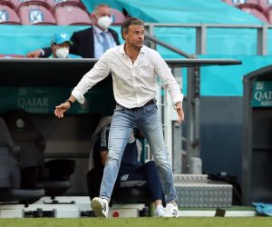 Kopenhagen, 28.06.2021 - Utakmica osmine finala Europskog nogometnog prvenstva: Hrvatska - panjolska na Parken stadionu u Kopenhagenu. Na slici panjolski izbornik Luis Enrique.
foto HINA/ Daniel KASAP/ ds