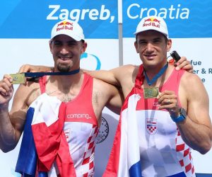 01.05.2021., Zagreb - Zagreb - Drugi dan Svjetskog veslackog kupa 2021. na Jarunu.  Dvojac bez kormilara, Hrvatska,  Martin Sinkovic i Valent Sinkovic.
Photo: Matija Habljak/PIXSELL
