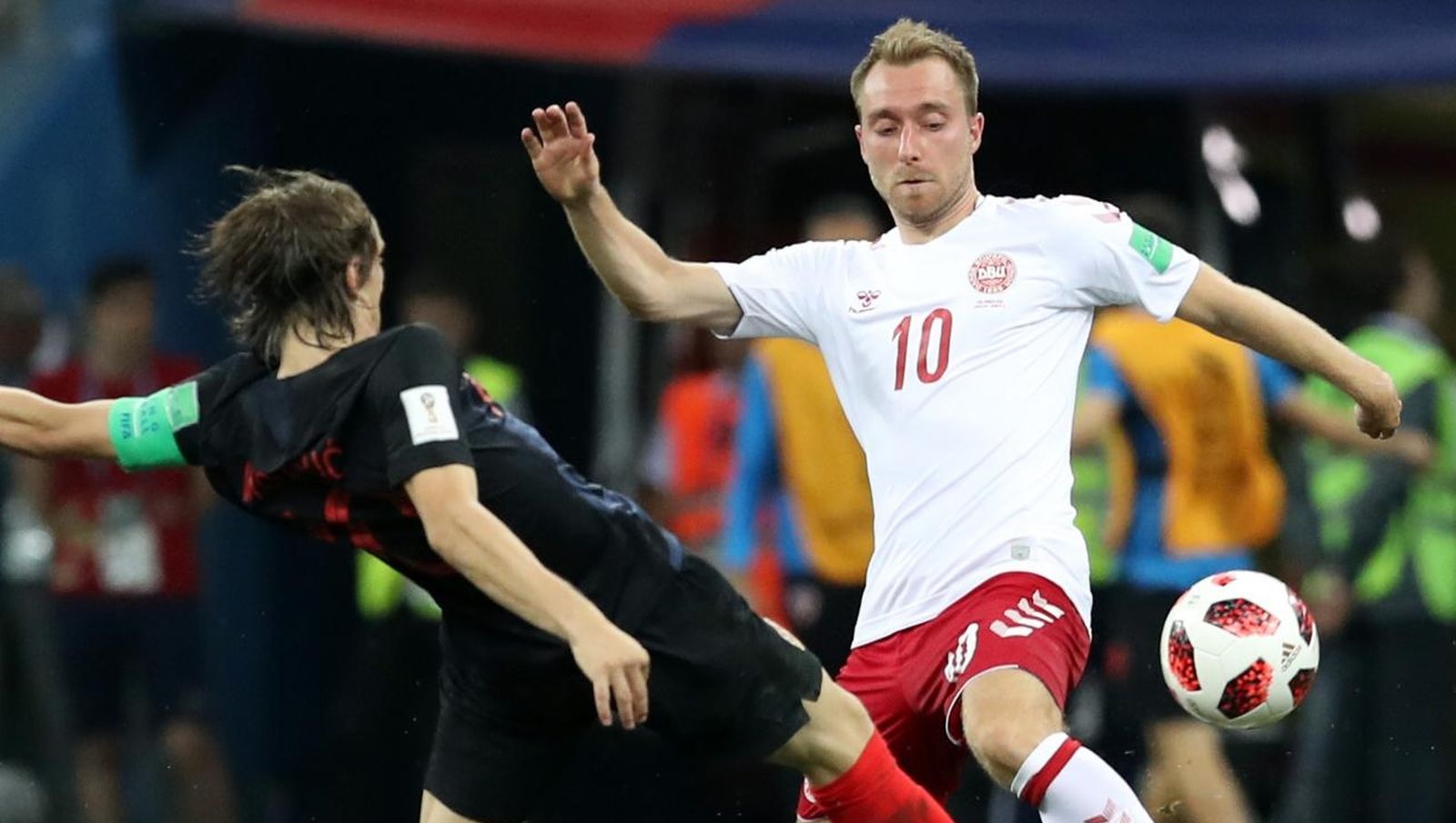 Nižnji Novgorod: Hrvatska i Danska u osmini finala na Svjetskom prvenstvu 01.07.2018., Niznji Novgorod, Rusija - Svjetsko nogometno prvenstvo 2018., osmina finala, Hrvatska - Danska. Christian Eriksen Photo: Igor Kralj/PIXSELL