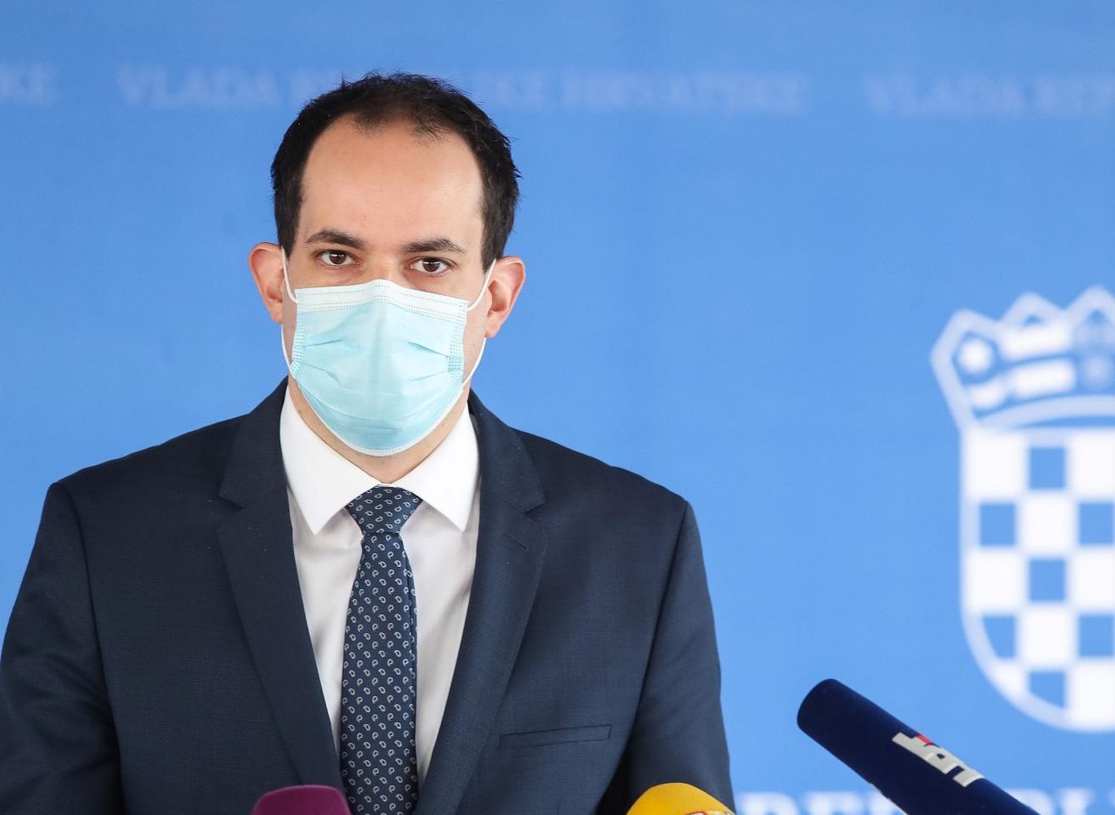 04.03.2021., Zagreb - Sjednica Vlade RH odrzana u Nacionalnoj i sveucilisnoj knjiznici. Ministar pravosudja i uprave Ivan Malenica dao je izjavu za medije. 
Photo: Luka Stanzl/PIXSELL