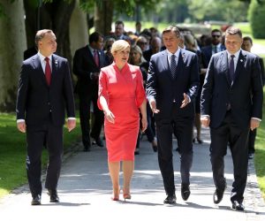 06.06.2019., Brdo kod Kranja, Slovenija - Drugi dan dvodnevnog summita inicijative Triju mora na kojem sudjeluje predsjednica Republike Hrvatske Kolinda Grabar Kitarovic i Borut Pahor. Zajednicka konferencija za medije. Photo: Marko Prpic/PIXSELL