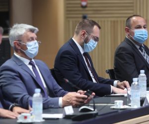 08.06.2021., Zagreb - Premijer Andrej Plenkovic odrzao sastanak sa svim zupanima i gradonacelnikom grada Zagreba, Tomislavom Tomasevicem, u Nacionalnoj i sveucilisnoj knjiznici. Photo: Marko Prpic/PIXSELL