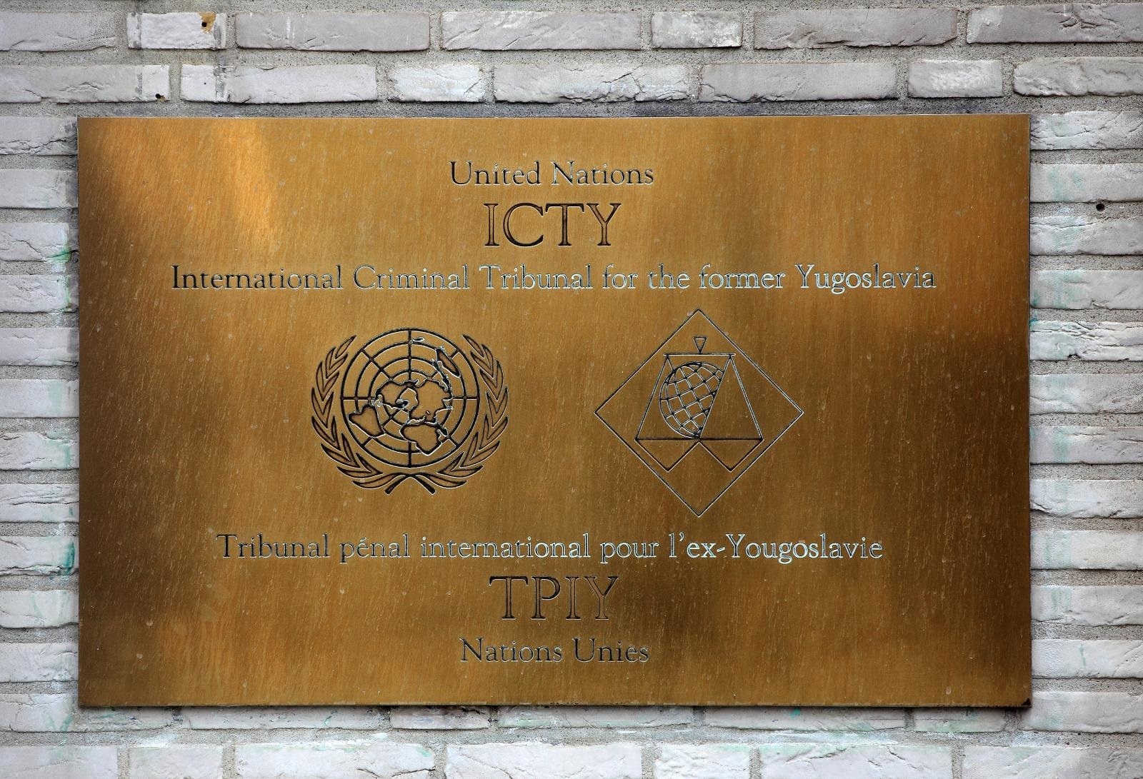14.04.2011., Den Haag, Nizozemska. Zgrada Medjunarodnog krivicnog suda za bivsu Jugoslaviju dan uoci izricanja presude hrvatskim generalima Anti Gotovini, Ivanu Cermaku i Mladenu Markacu. Tabla s imenom suda.
Photo: Davor Puklavec/PIXSELL