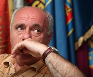 04.07.2012., Zagreb - U organizaciji Zajednice udruga HVIDR-a Grada Zagreba u dvorani Doma invalida Domovinskog rata odrzan je okrugli stol "Odnos intelektualnih elita prema kompleksnosti teme Bleiburga". Zarko Puhovski, profesor na Filozofskom fakultetu u Zagrebu. 
Photo: Robert Anic/PIXSELL