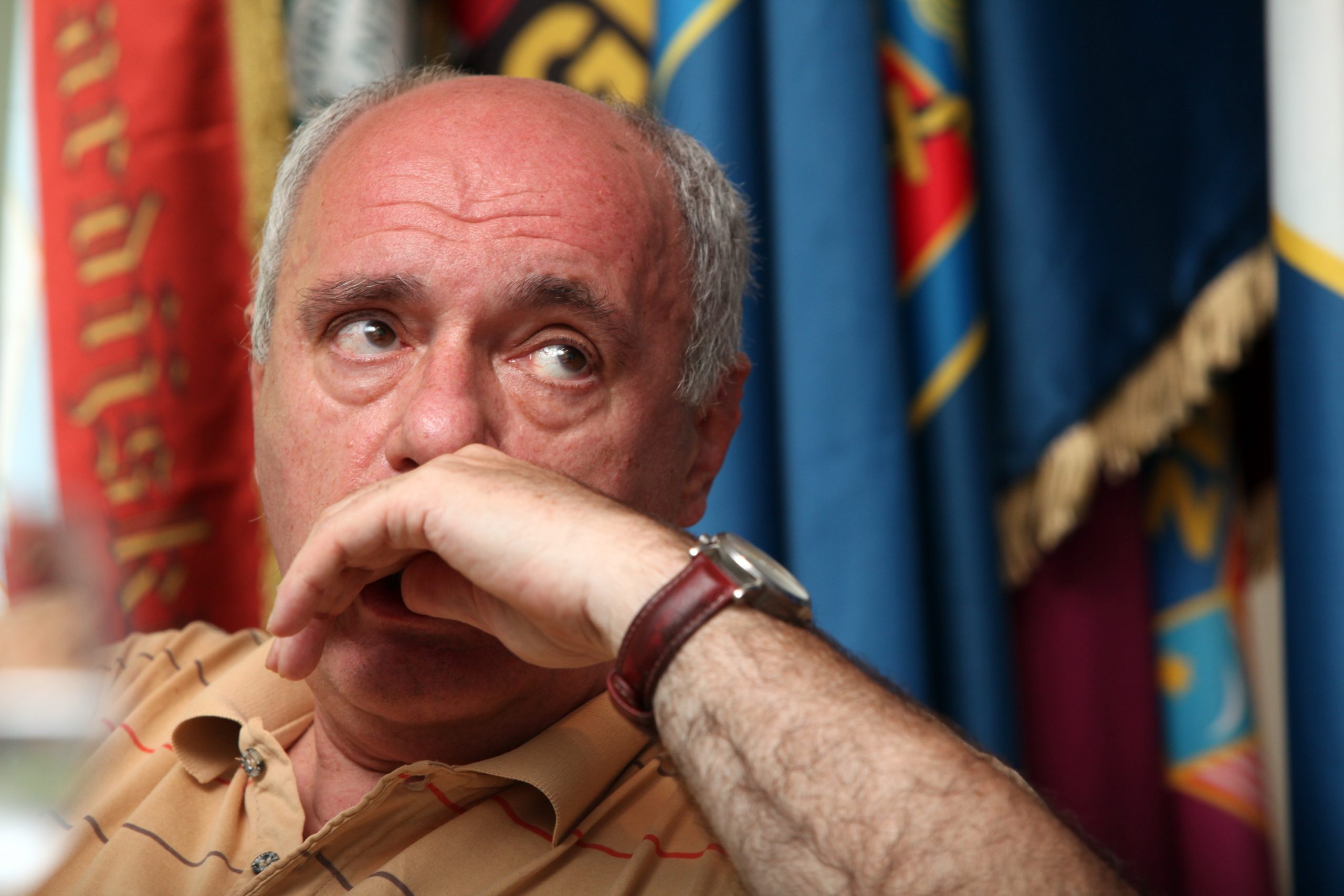 04.07.2012., Zagreb - U organizaciji Zajednice udruga HVIDR-a Grada Zagreba u dvorani Doma invalida Domovinskog rata odrzan je okrugli stol "Odnos intelektualnih elita prema kompleksnosti teme Bleiburga". Zarko Puhovski, profesor na Filozofskom fakultetu u Zagrebu. 
Photo: Robert Anic/PIXSELL