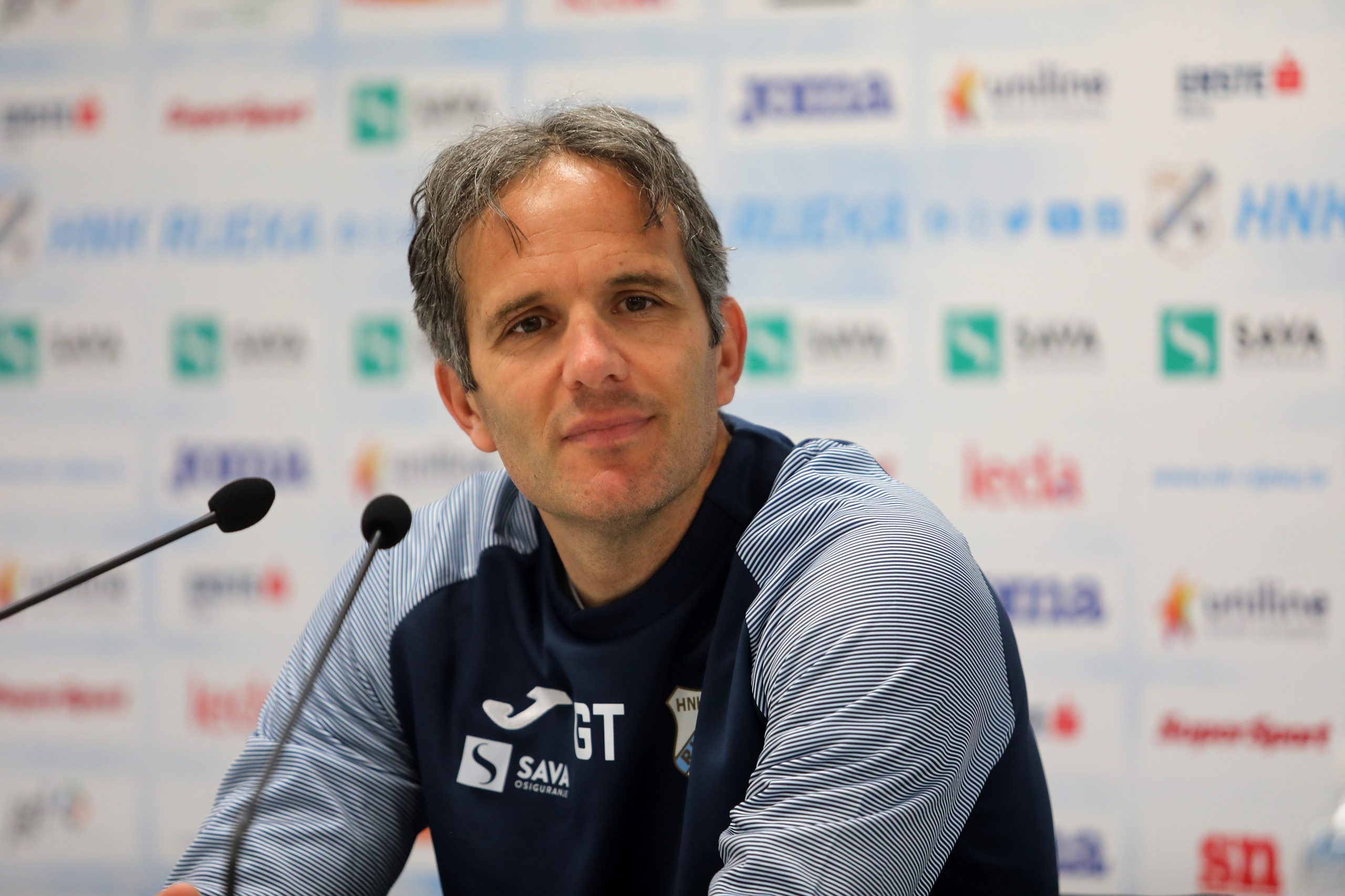 14.06.2021., Rijeka - Press konferencija HNK Rijeka na Rujevici na kojoj su govorili  trener Goran Tomic i igrac Nino Galovic.
Photo: Goran Kovacic/PI. XSELL
