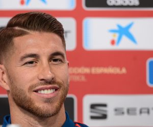 14.11.2018., Zagreb - Na stadionu Maksimir odrzana je konferencija za medije spanjolske nogometne reprezentacije uoci sutrasnje utakmice Lige nacija protiv Hrvatske. Sergio Ramos. 
Photo: Marko Prpic/PIXSELL
