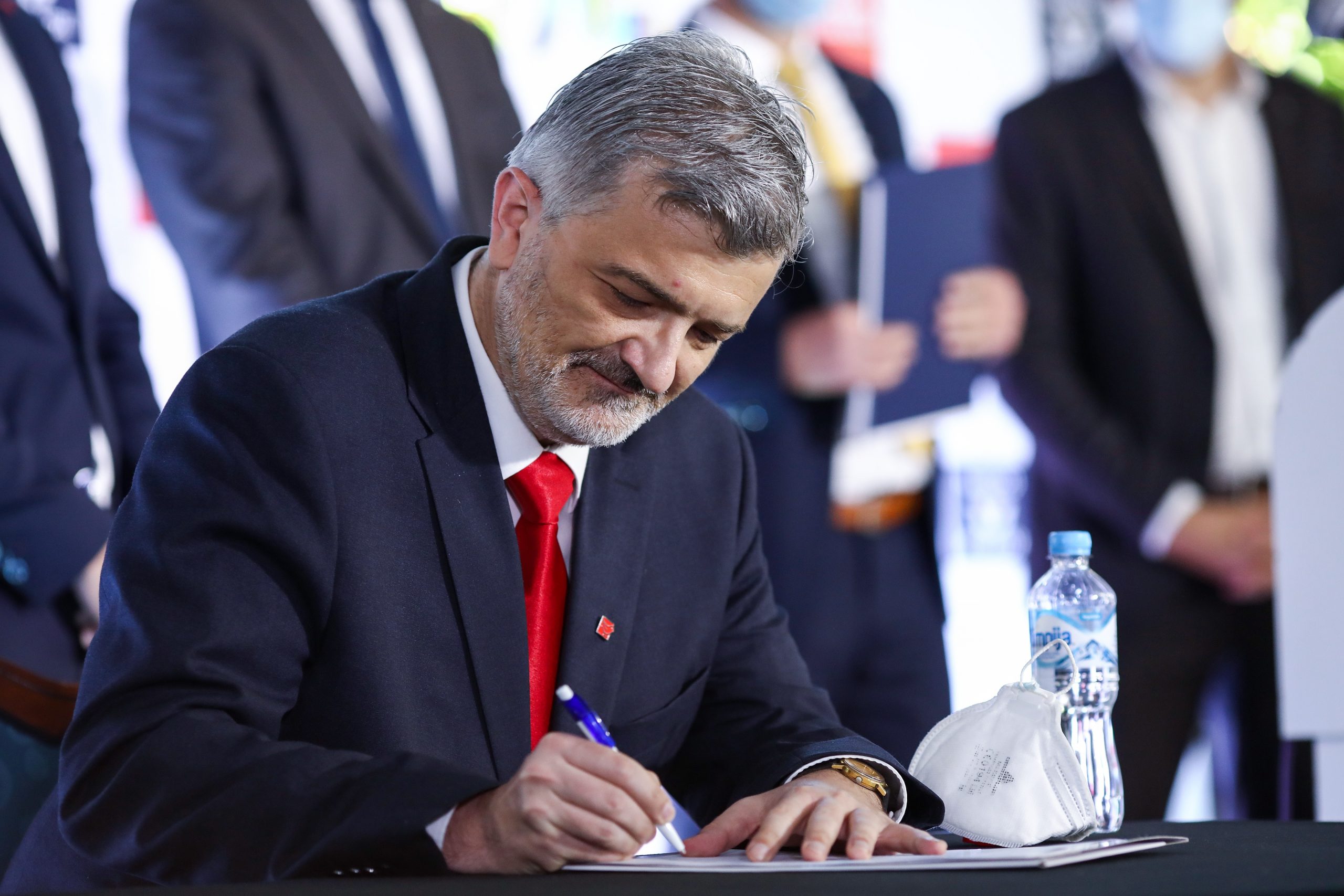 17.08.2020., Sarajevo, Bosna i Hercegovina - Na danasnjoj konferenciji za medije Cetvorka (SDP, Nasa stranka, Nezavisna bosanskohercegovacka lista i Narod i pravda) su predstavile svoje kandidate za nacelnike devet opcina u Kantonu Sarajevo. Srdjan Mandic
Photo: Armin Durgut/PIXSELL