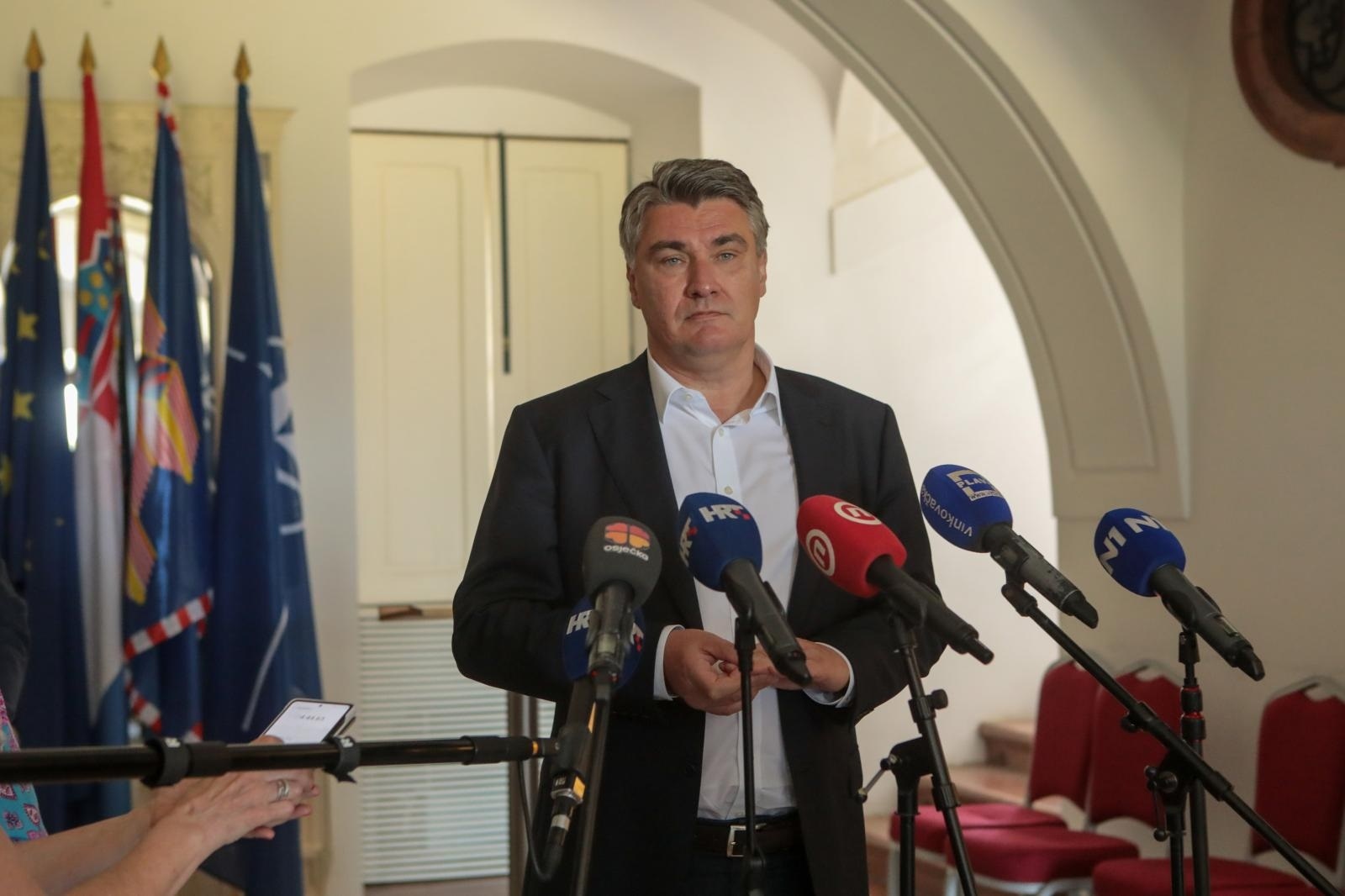 18.06.2021., Vukovar - Predsjednik Republike Zoran Milanovic sudjelovao je na 5. sjednici Vijeca Predsjednika Republike za energetsku tranziciju na kojoj su predstavljene Smjernice za poticanje modernizacije centraliziranih sustava grijanja i hladenja. 
Photo: Dubravka Petric/PIXSELL