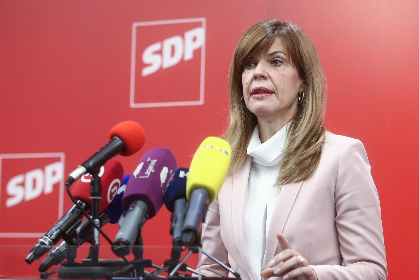 19.02.2021., Zagreb - Konferencija za medije SDP-a. Biljana Borzan.
Photo: Matija Habljak/PIXSELL