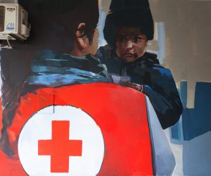 19.02.2021., Zadar - Zadaska slikarica Alba Micev oslikala je mural na zidu Crvenog kriza u Zadru. Photo: Marko Dimic/PIXSELL